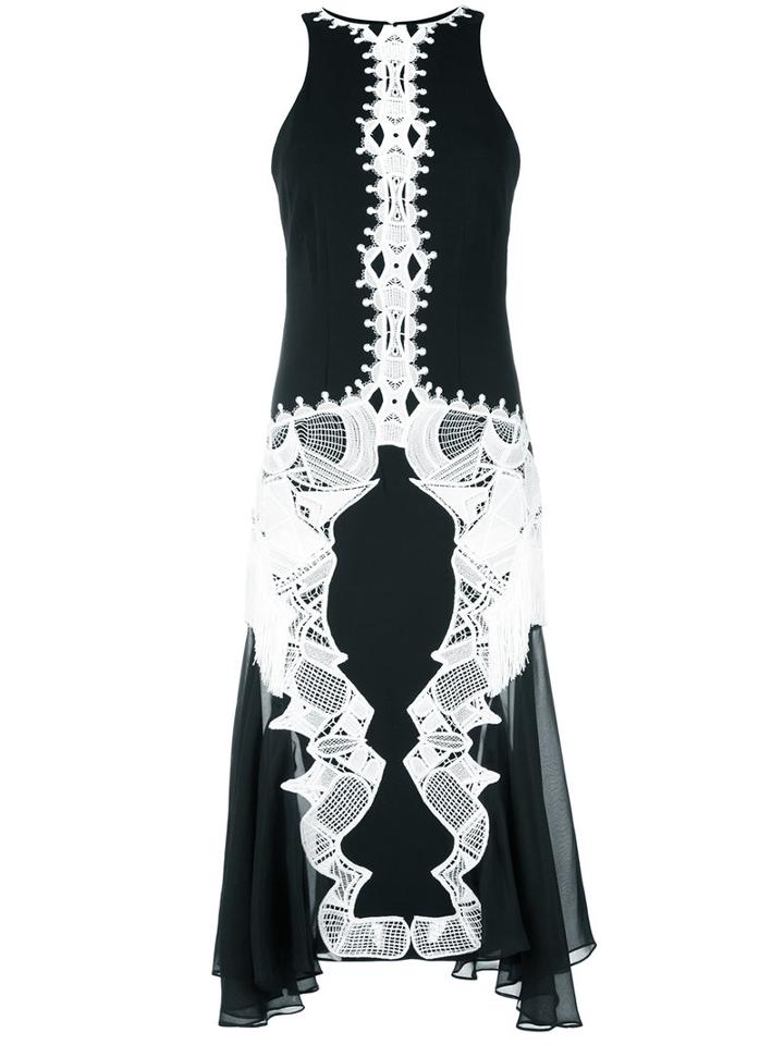 Jonathan Simkhai Lace Trim Dress, Women's, Size: 6, Black, Spandex/elastane/acetate/viscose/silk