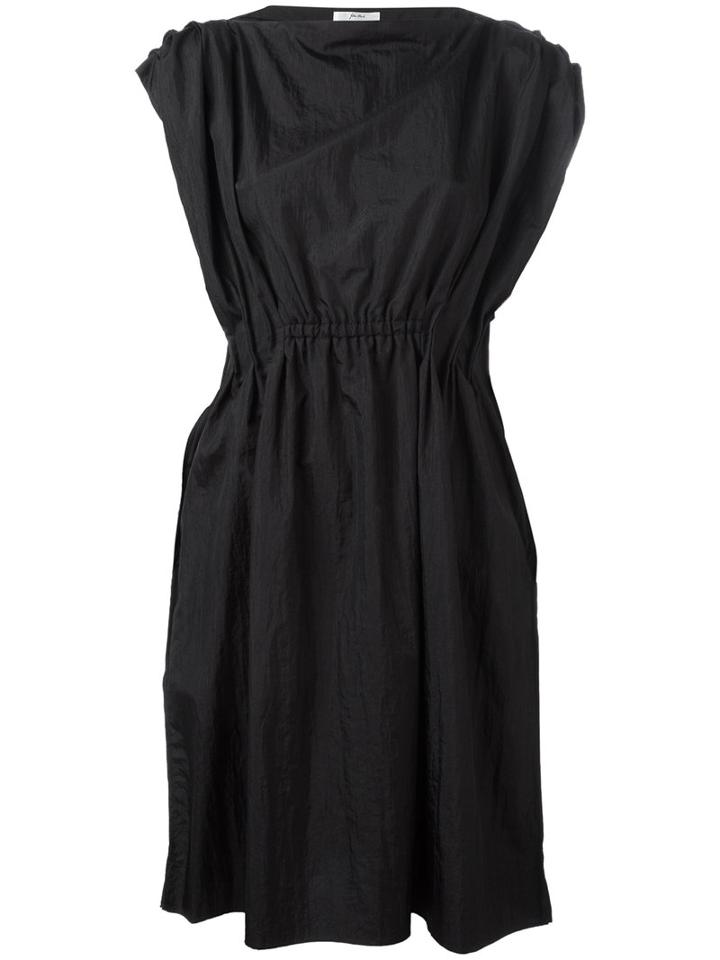 Julien David Pleated Trim Dress, Women's, Size: Medium, Black, Nylon