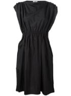 Julien David Pleated Trim Dress, Women's, Size: Medium, Black, Nylon