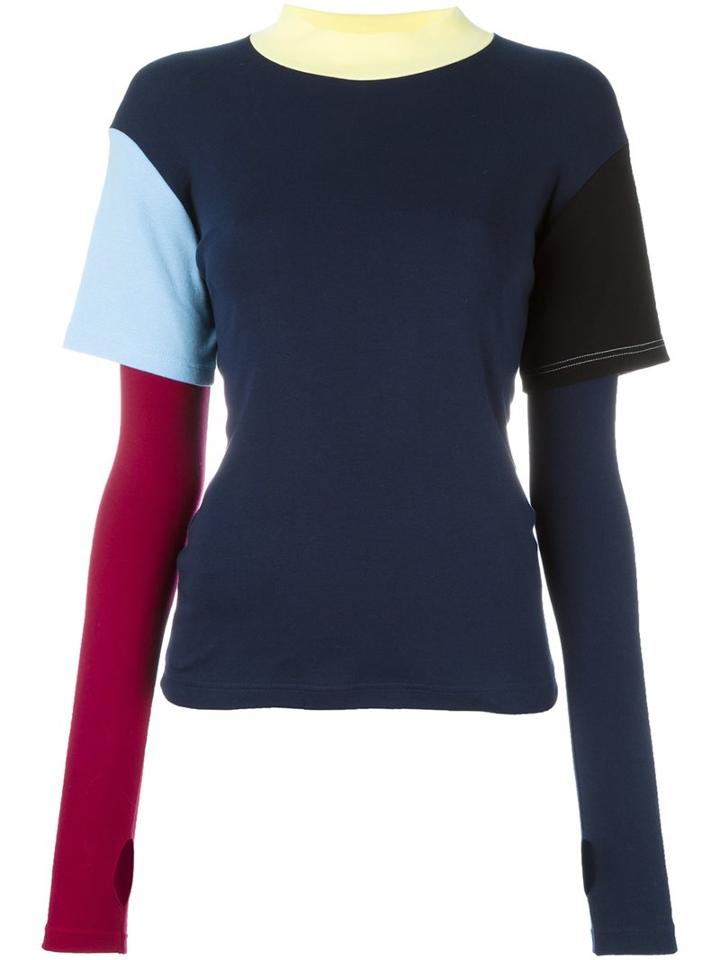Jacquemus Colour Block Layered T-shirt, Women's, Size: 40, Blue, Cotton