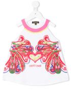 Roberto Cavalli Kids - Embroidered Hear T-shirt - Kids - Cotton/spandex/elastane - 8 Yrs, Pink/purple