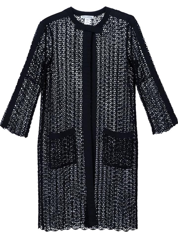 Oscar De La Renta Sequined Open Knit Coat