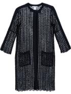 Oscar De La Renta Sequined Open Knit Coat