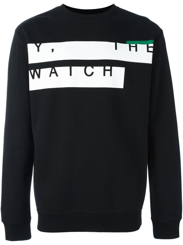 Mcq Alexander Mcqueen Y, The Watch Print Sweatshirt, Men's, Size: Xs, Black, Cotton