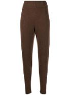 The Elder Statesman Cashmere Knitted Track Pants - Brown