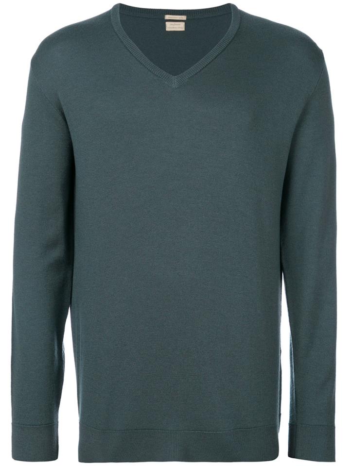 Massimo Alba V-neck Jumper - Grey