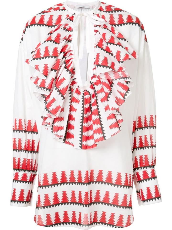 Tome - Native Print Blouse - Women - Cotton - M, White, Cotton