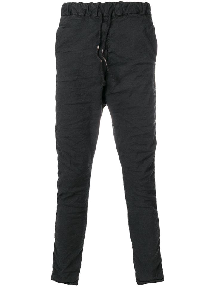 Poème Bohémien Creased Tapered Trousers - Black