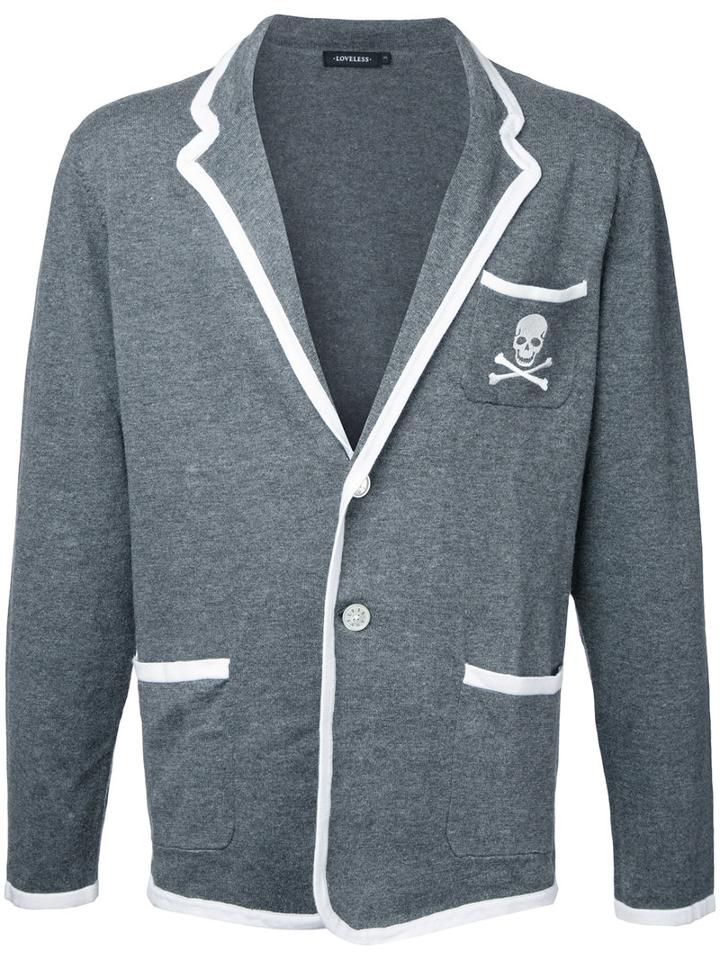 Loveless - Skull Print Jacket - Men - Cotton/linen/flax - 3, Grey, Cotton/linen/flax