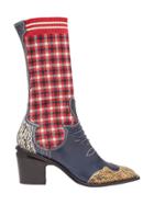 Fendi Patch-work Cowboy Boots - Multicolour