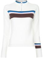 Guild Prime Zipped Stripe Detail Jumper - White