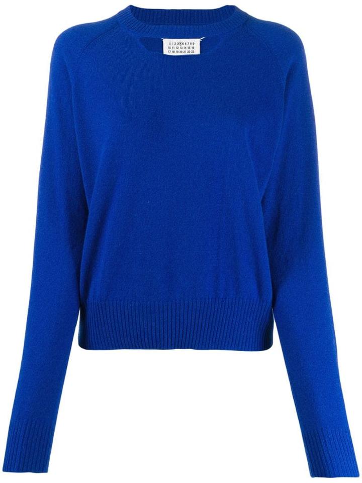 Maison Margiela Cut-out Detail Jumper - Blue