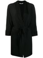 Agnona Wrap Midi Dress - Black