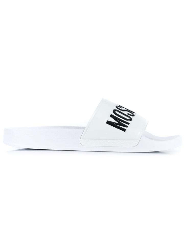 Moschino Logo Sliders - White