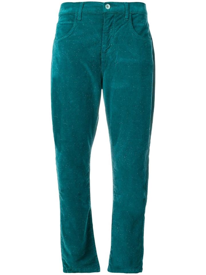 Marc Ellis Straight Cropped Trousers - Green