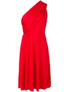 Lanvin One-shoulder Draped Dress - Red