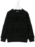 Young Versace Logo Print Sweatshirt - Black