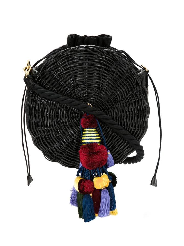 Isla Woven Shoulder Bag - Black