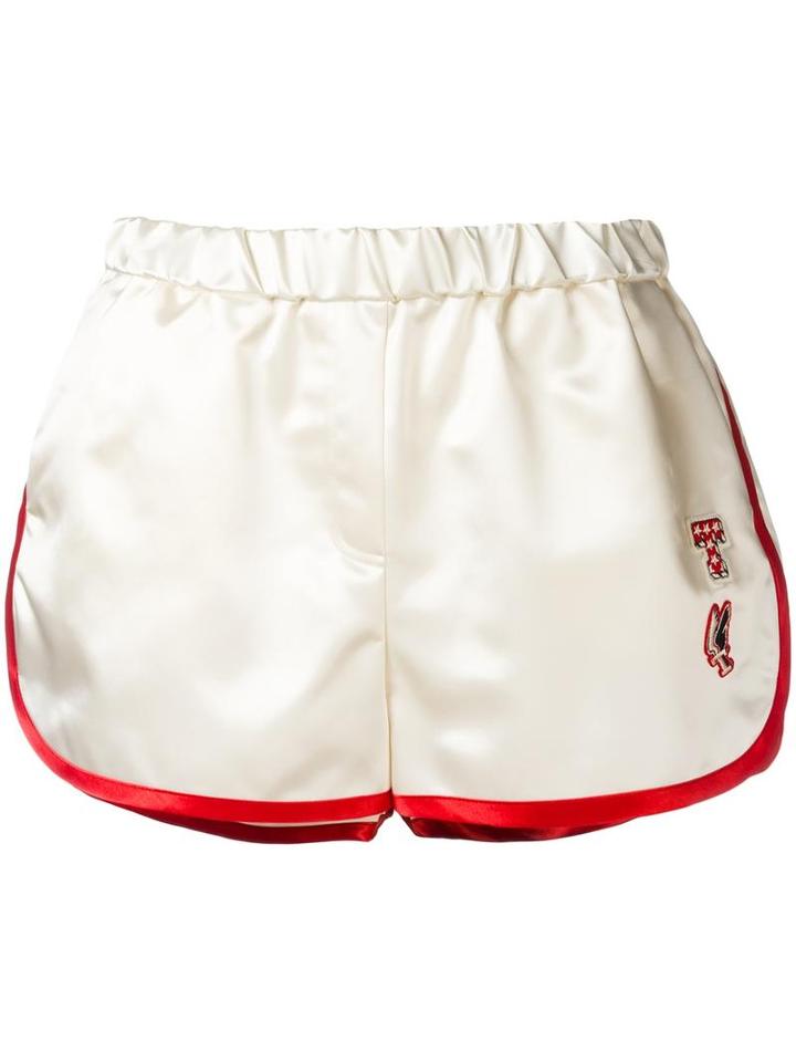Hilfiger Collection Rear Logo Shorts, Women's, Size: 10, White, Cotton/polyamide