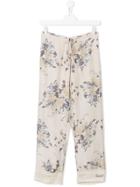 Twin-set Kids Embroidered Logo Floral Print Trousers - Nude & Neutrals