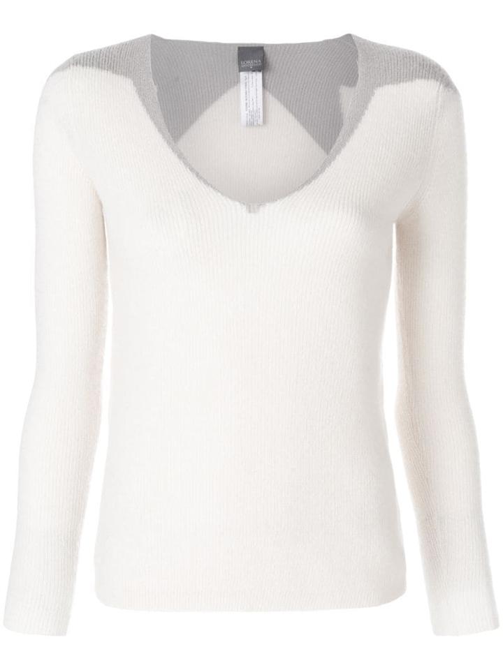 Lorena Antoniazzi Star Embellished Fitted Jumper - Neutrals