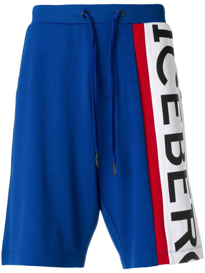 Iceberg Colour Block Logo Shorts - Blue