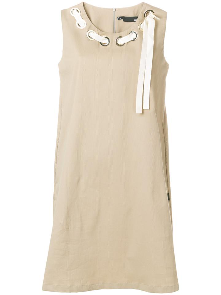 Love Moschino Woven Neck Shift Dress - Brown