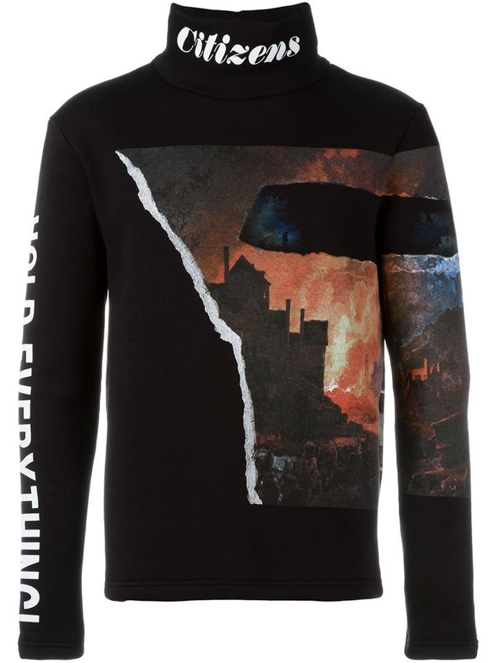 Blood Brother Printed Turtle Neck Sweatshirt