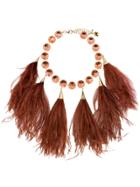 Rosantica Feather Crystal Necklace - Red