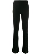 Mrz Ribbed Knit Flared Trousers - Black