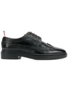 Thom Browne Pebble Grain Longwing Brogue With Rubber Sole - Black