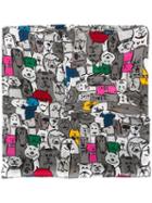 Ultràchic Cats & Dogs Print Scarf, Women's, Grey, Silk