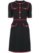 Gucci - Web Detail Dress - Women - Silk/wool - 40, Black, Silk/wool