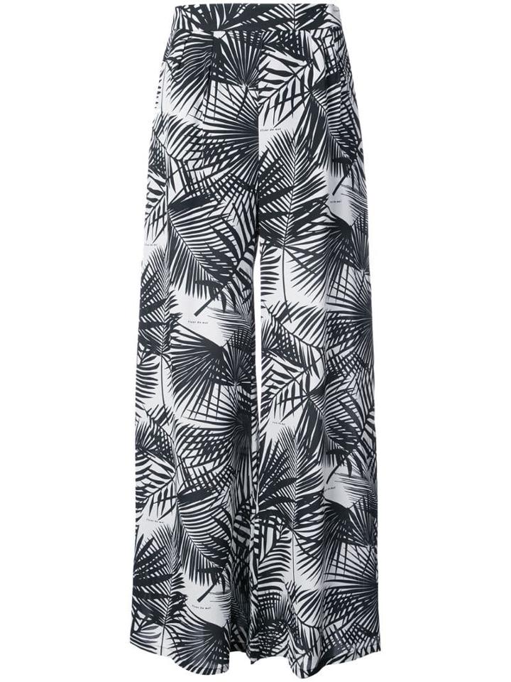 Fleur Du Mal Palm Print High Trousers - Neutrals