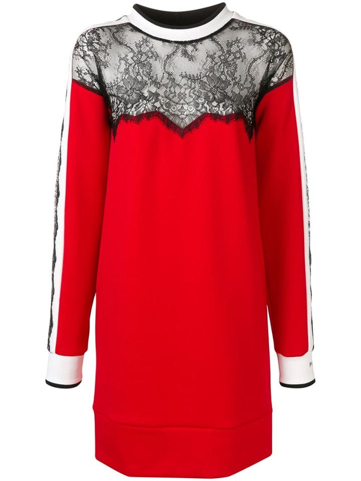 Pinko Sheer Chest Jumper Dress - Red