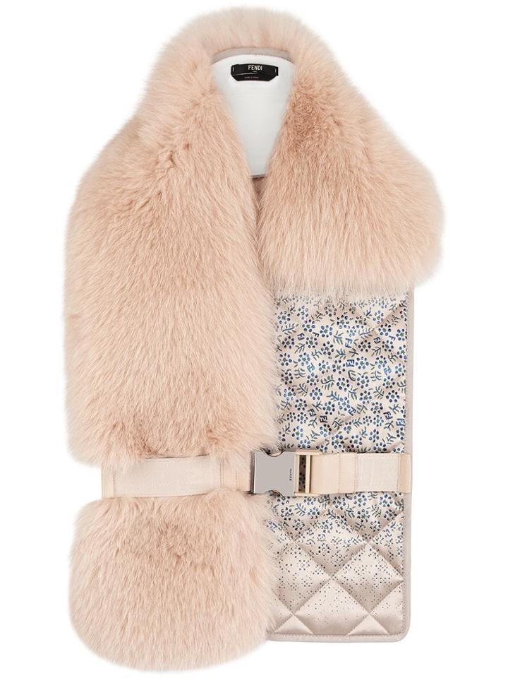 Fendi Quilted Detailed Collar - Pink