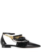 Loewe Chain And Bead Sandals - Black