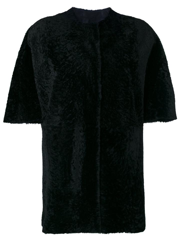 Drome Furry Detail Reversible Coat - Blue