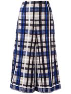 Erika Cavallini Keit Checked Culottes, Women's, Size: 40, Blue, Cotton/polyamide/spandex/elastane