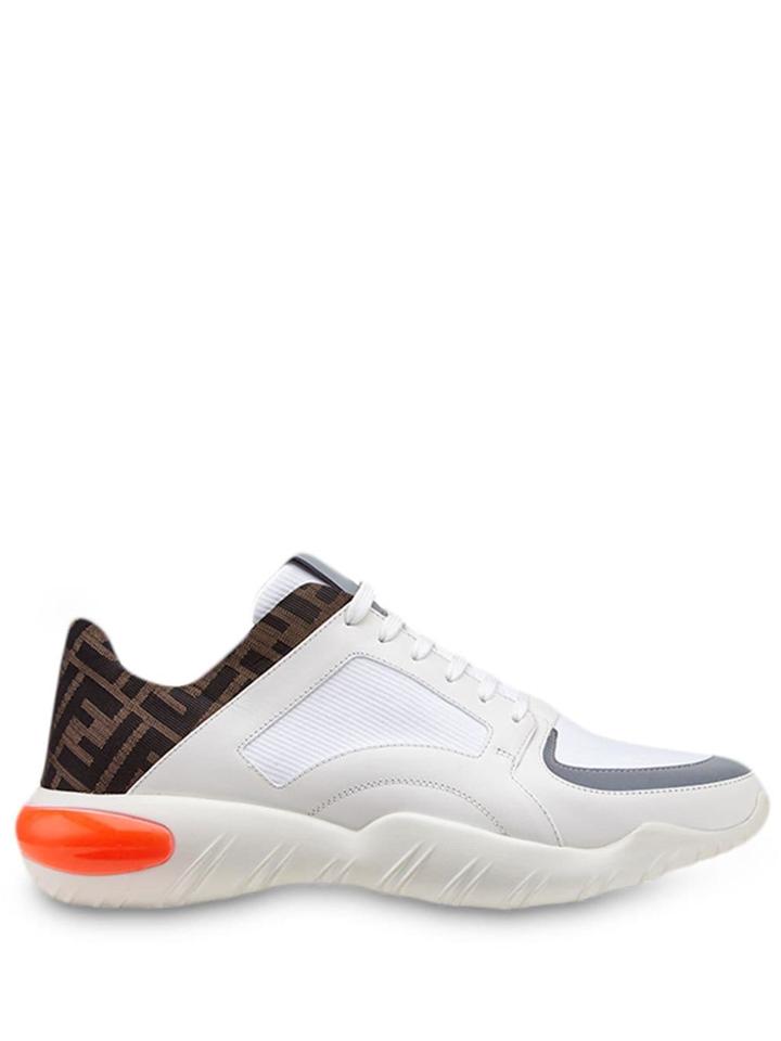 Fendi Ff Motif Running Sneakers - White