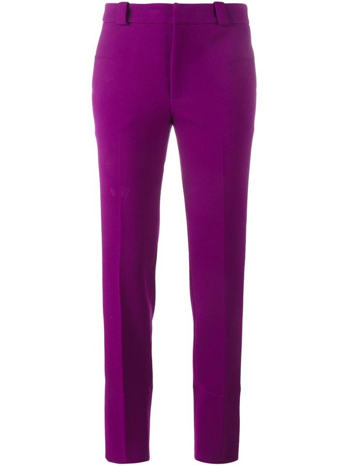Roland Mouret Straight Leg Trousers, Women's, Size: 6, Pink/purple, Polyester/viscose/spandex/elastane/silk