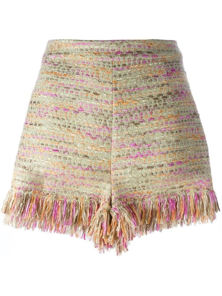 Diane Von Furstenberg Woven Fringed Shorts