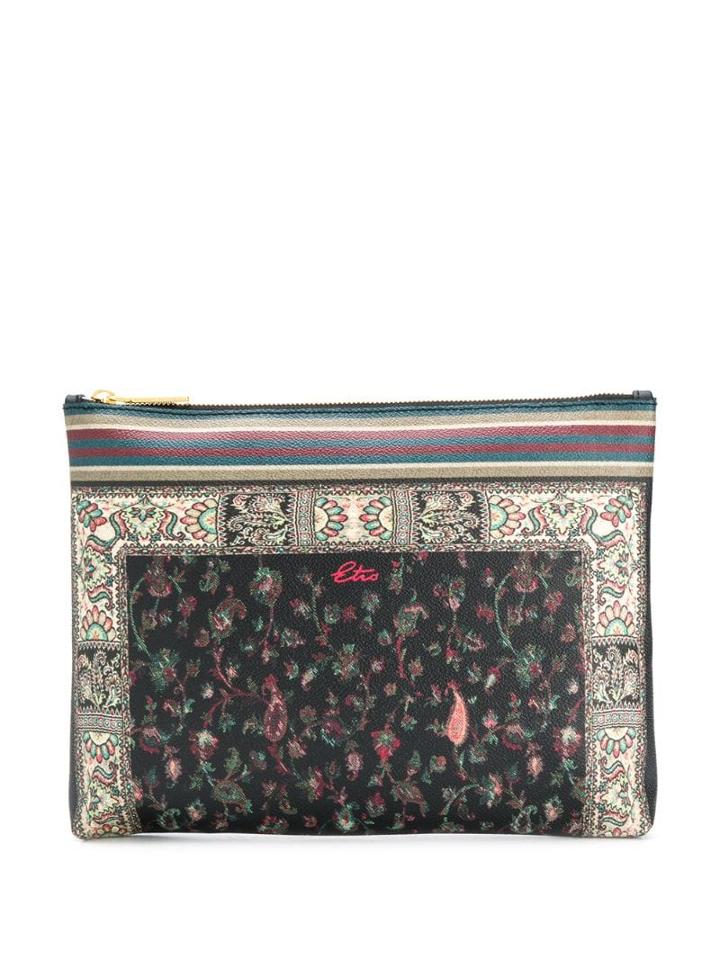 Etro Print Panel Clutch - Black