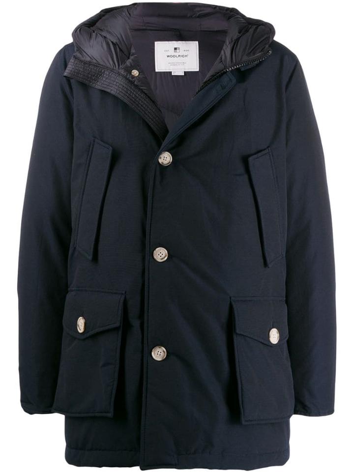 Woolrich Zip-up Parka Coat - Blue