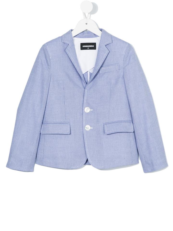 Dsquared2 Kids - Single Breasted Blazer - Kids - Cotton/polyester - 8 Yrs, Boy's, Blue