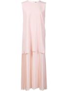 Adam Lippes Double Layer Pleat Dress - Pink