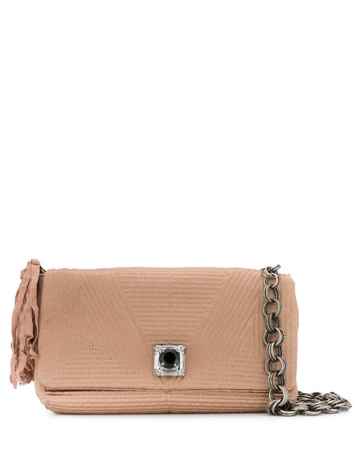 Lanvin Feather Detail Shoulder Bag - Neutrals