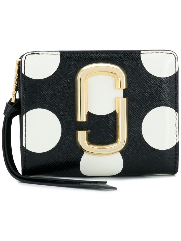 Marc Jacobs Polka Dot Mini Compact Wallet - Black
