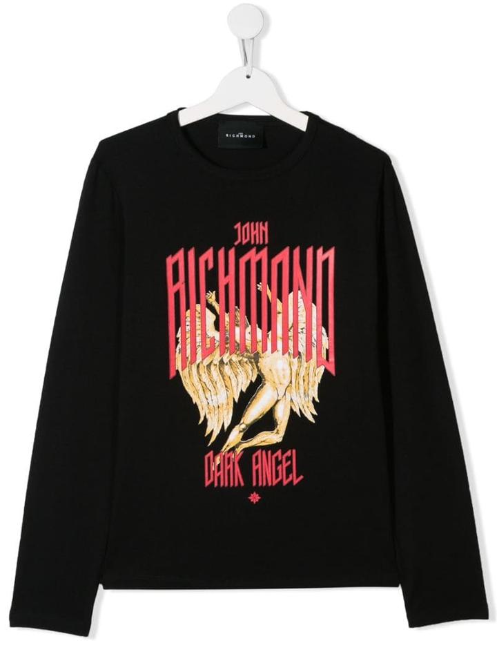 John Richmond Junior Teen Dark Angel Jersey Top - Black