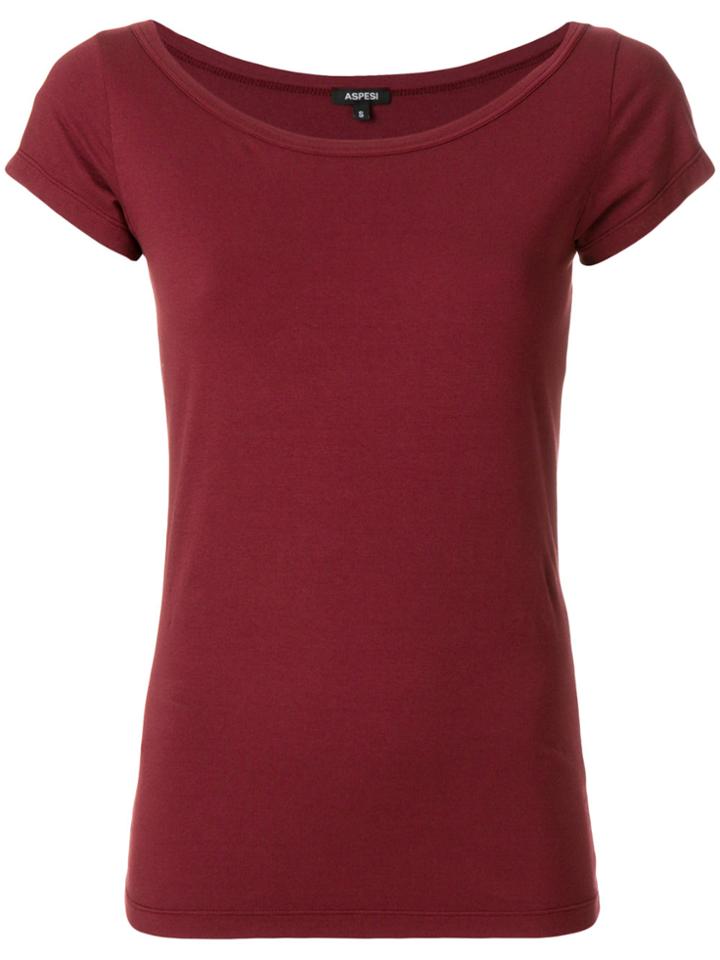 Aspesi Boat-neck T-shirt - Red